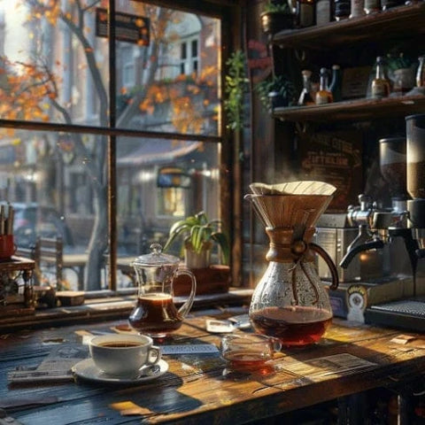brewing Colombian coffee